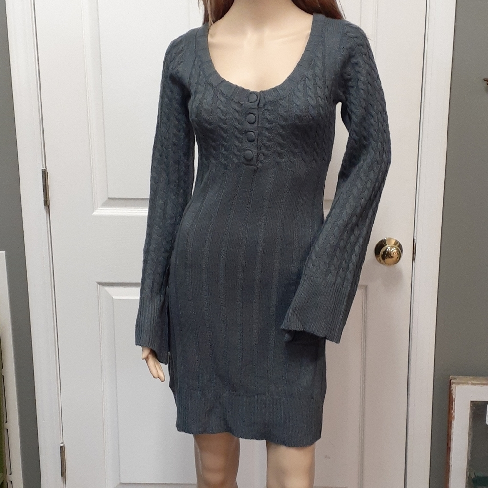 Derek Heart Sweater Dress Bell Sleeves Medium NWT